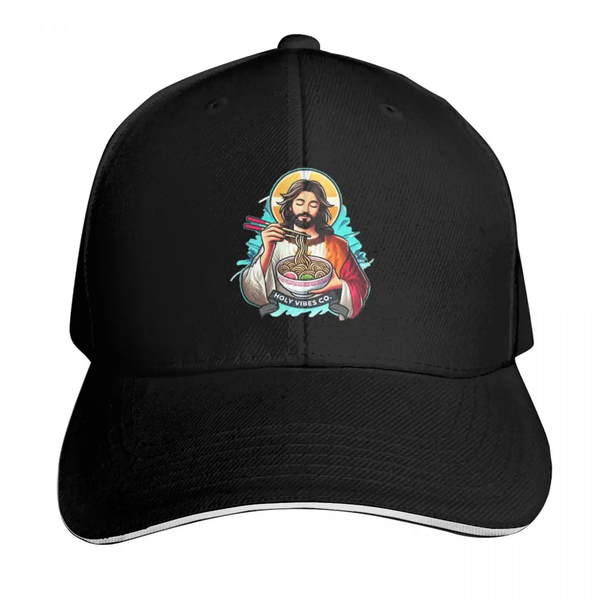 

Иисус наслаждающий рамэн - Святая вибра Co. Бейсболка Rave Wild Ball Hat Одежда для гольфа Кепка дерби Женская Мужская