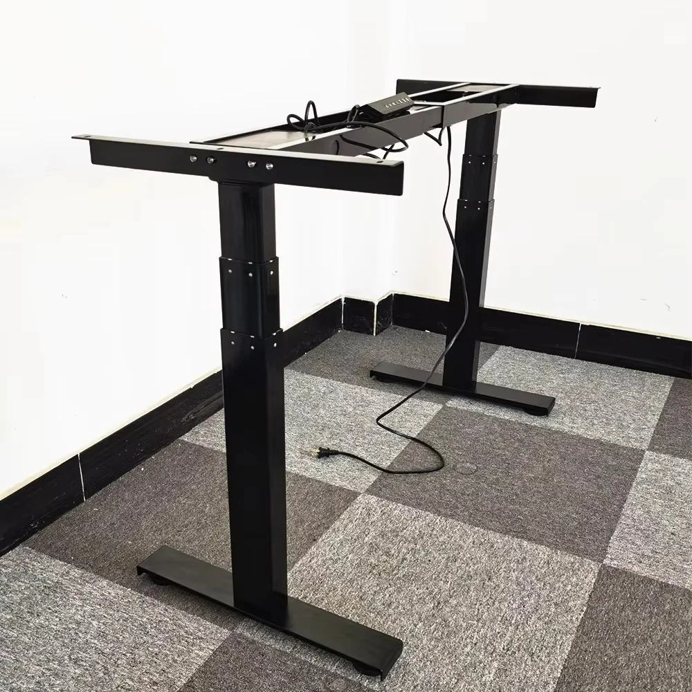 Black or White Electric Stand Up Desk Two/Three Sections Electric Dual Motor Height Adjustable Table Lifting Desk Frame