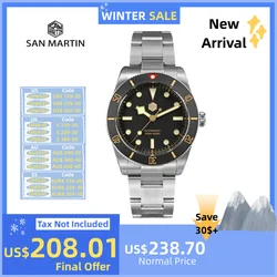 San Martin 37mm Matte Bezel NH35 BB54 Vintage Duikhorloge Voor Mannen Automatische Quick Fly Adjust C3 BGW-X1 Lume 20ATM Reloj SN0138