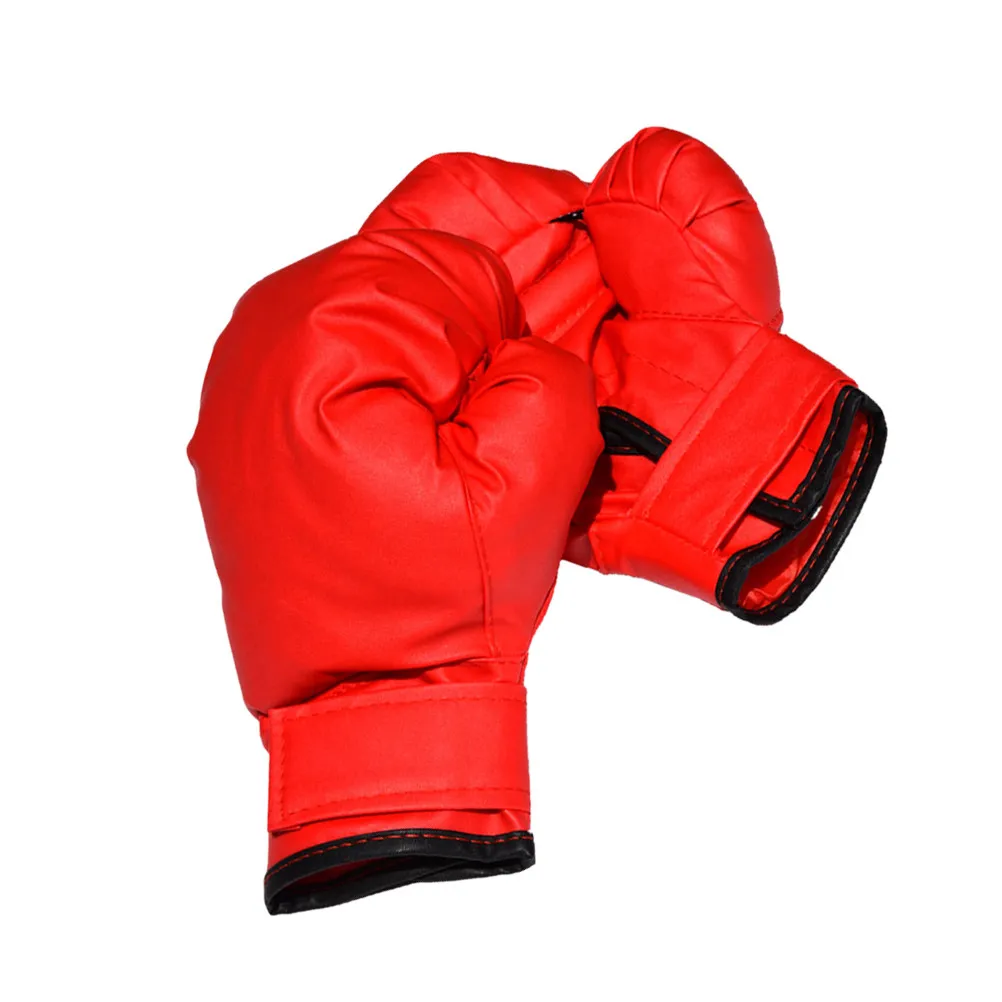 

Boxing Gloves Protective Training Mitts Red Adjustable Wrist Strap Punch Sparring Hand Pads PU Gloves for Kickboxing Karate