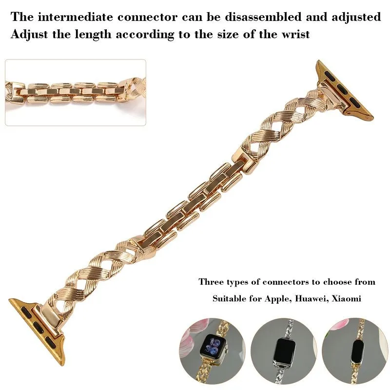 Correa de pulsera de Metal de acero inoxidable para Apple Watch 41mm 42mm 44mm 45mm 46mm 49mm iWatch Series 11 10 9 8 7 6 5 SE Ultra