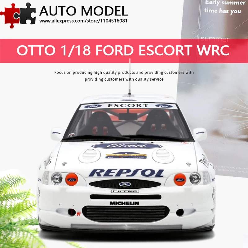 Модель гоночного автомобиля Ford Escort 1997 WRC C. Sainz Rallye Catalunya, масштаб 1:18, из смолы, лимитированная серия, коллекционный сувенир, подарок для мальчиков и взрослых, игрушка.