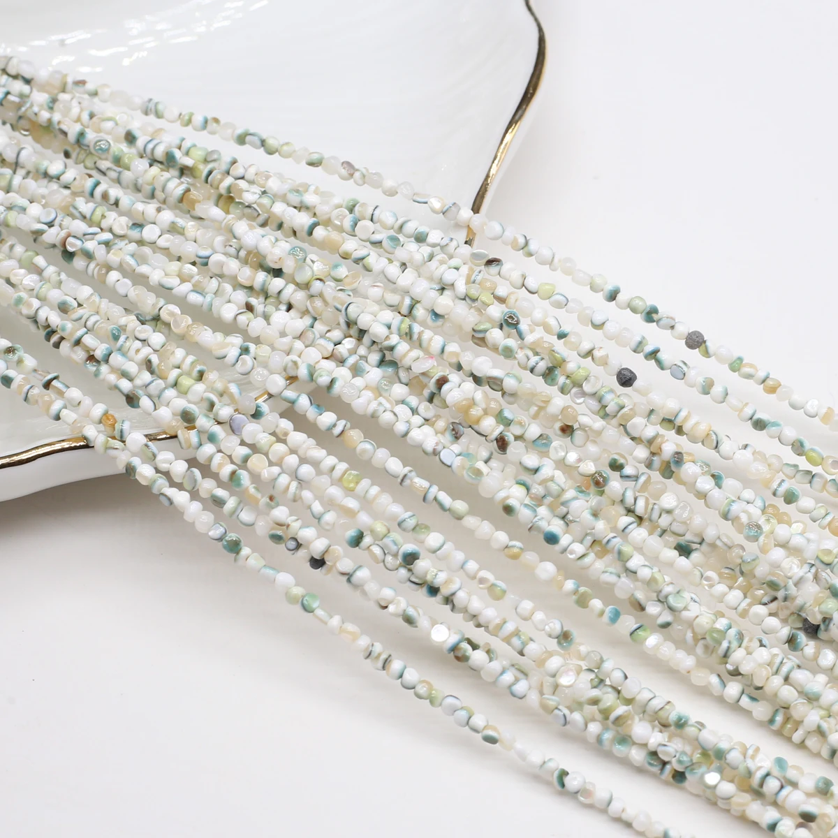 

2-3mm Natural Shell Irregular Beads Mini Loose Beaded Charms for DIY Women Men Necklace Jewelry Making Supplies Accessories