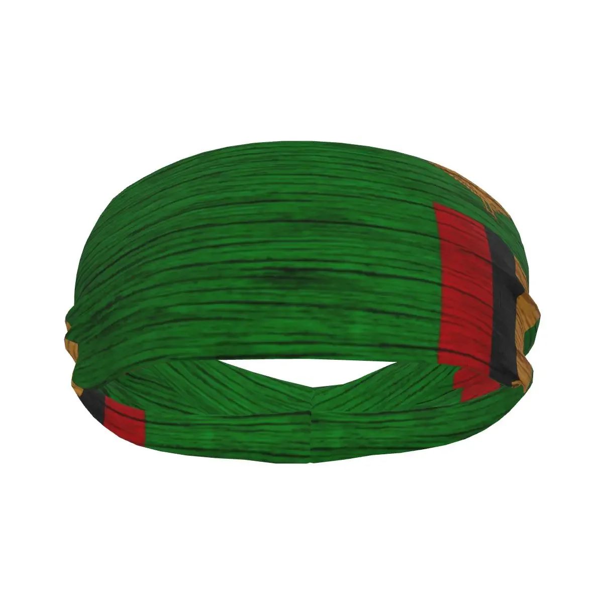 Sports Headband Portable Hair Band Zambia Flag Wood Texture Hair Wrap Brace Cycling Running Exercising Sweatband