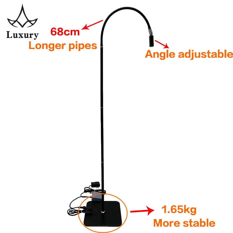 Imagem -02 - Lâmpada de Cura uv de Alta Potência para Cola de Cílios Lâmpada de Cura Led com Interruptor de pé Lâmpada de Assoalho para Secagem Rápida de Esmaltes