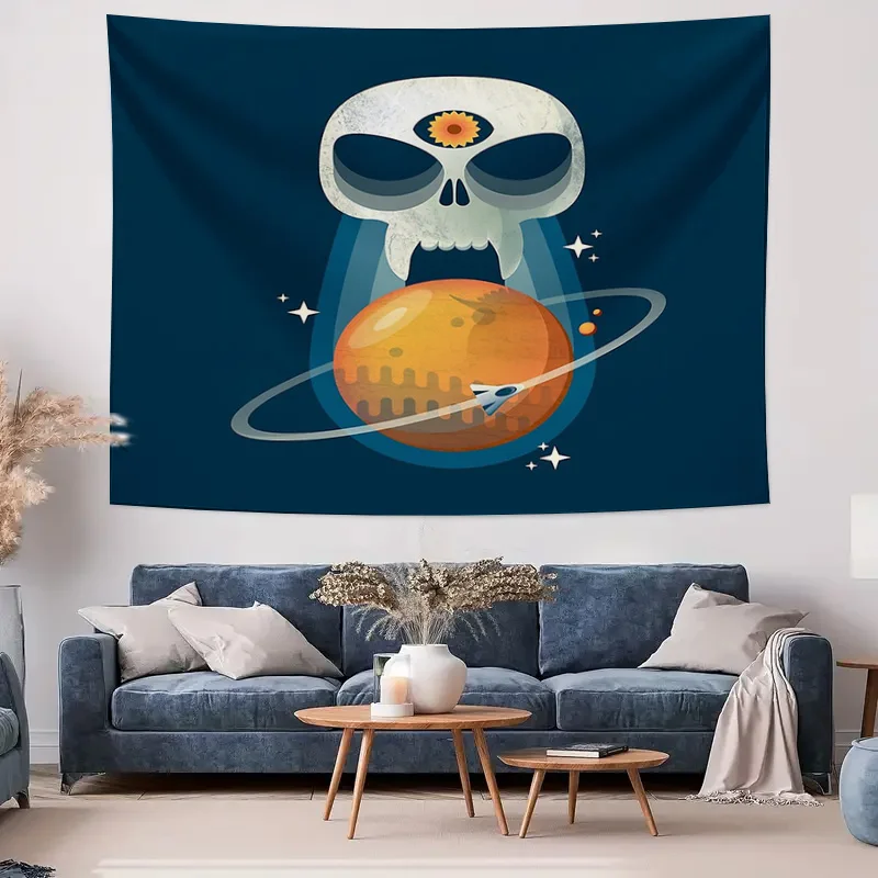 Space Galaxy Tapestry Nebula Universe Moon Stars Celestial Home Decor Wall Hanging Dorm Room Aesthetic Room Decoration Gift view 4