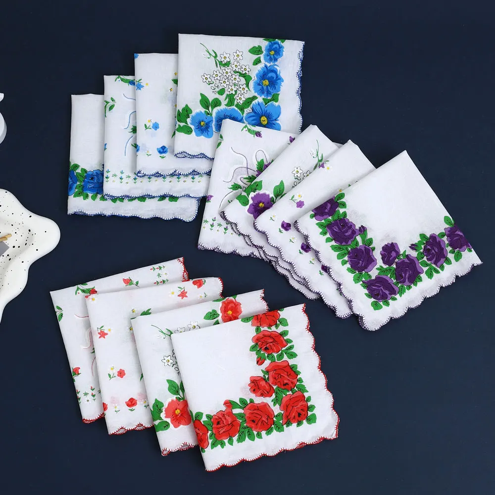 12 confezioni di fazzoletti stampati in puro cotone da donna, fazzoletti in puro cotone, souvenir per la sposa, sciarpa per pantaloni con tasca con patta