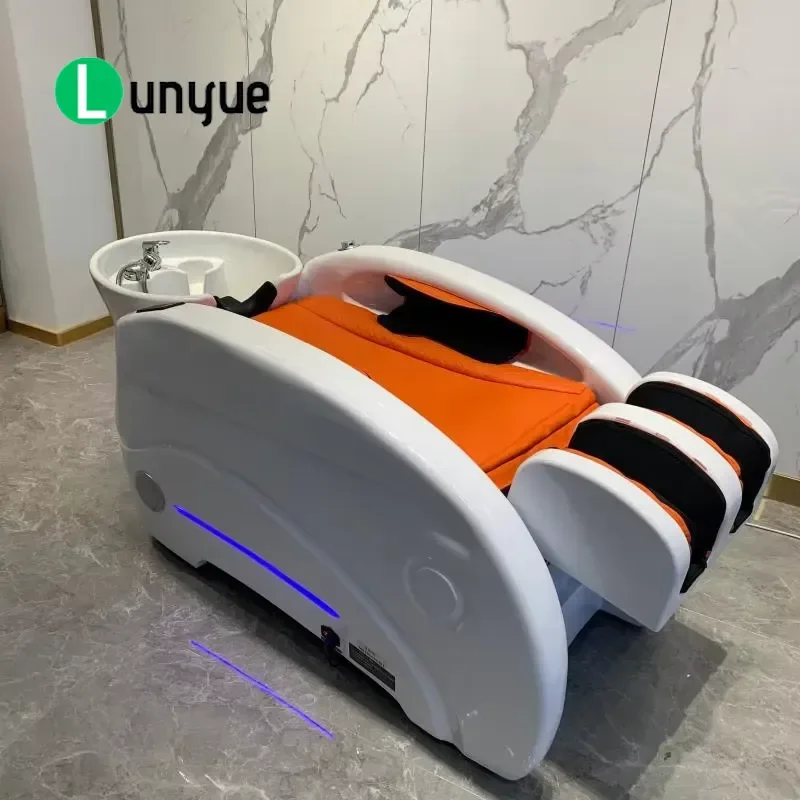 Electric Massage Shampoo Bed with Water Circulation System Customizable Color for Hair Spa Barber Shop Professional