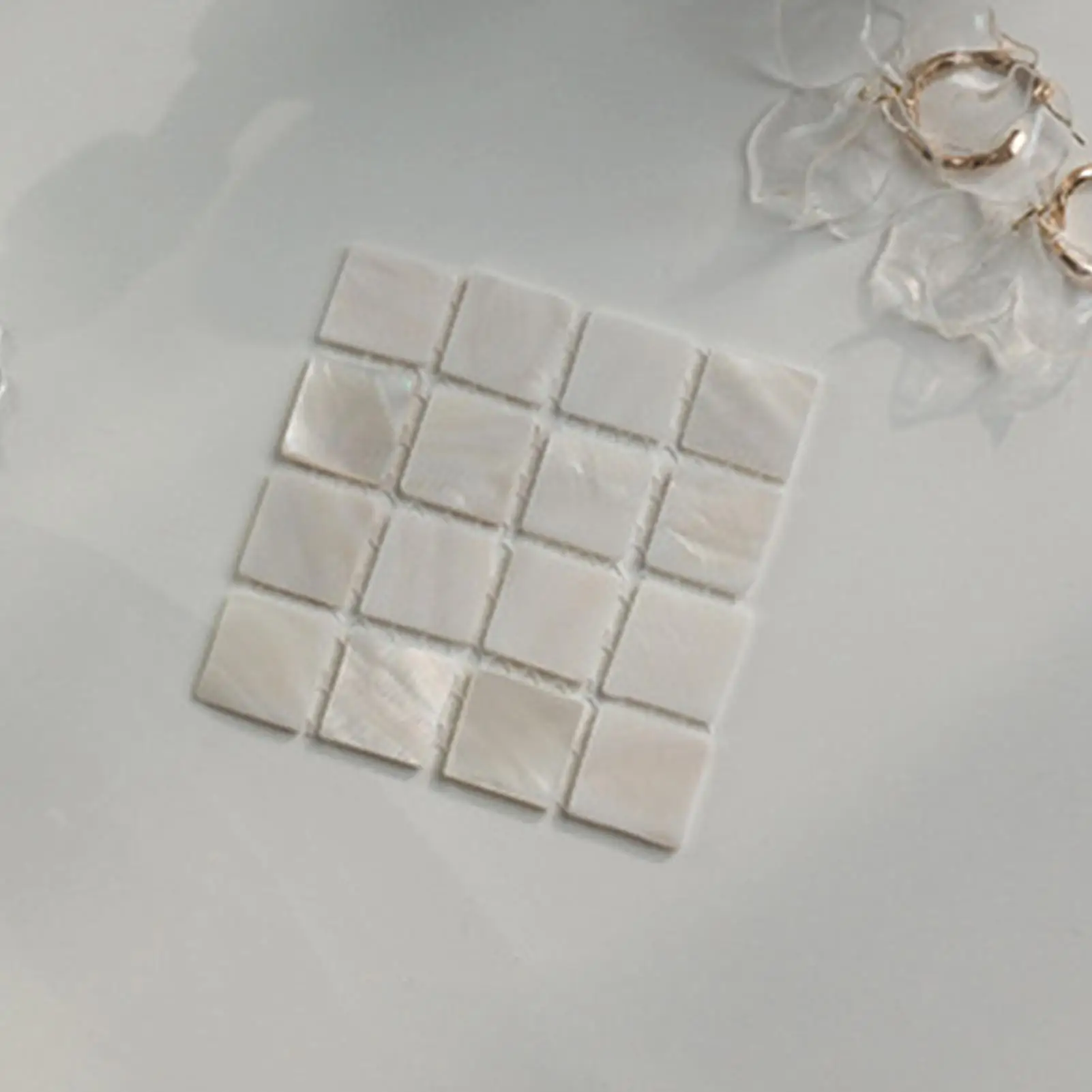 Table Coasters For Drinks Mother Of Pearl Square Desk Pad Mat 3.35 Inches Modern Coasters For Tea Wedding Bar Outdoor Home
