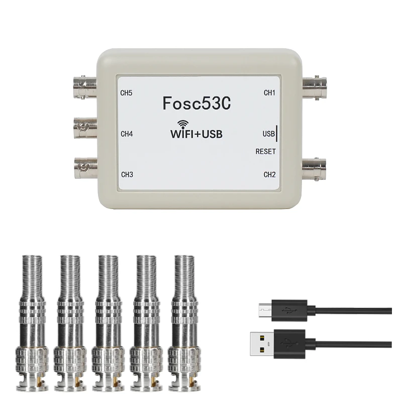 Imagem -03 - Osciloscópio Usb Wi-fi sem Fio Entrada Síncrona de Canais Reparo Elétrico Portátil Automotivo Fosc53c 1m