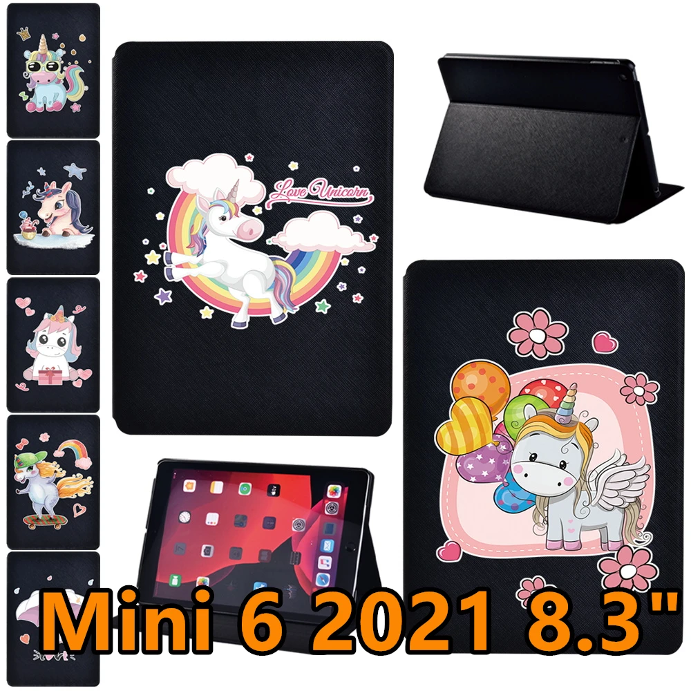 

Tablet Case for IPad Mini 6 8.3inch 2021 A2567/A2568/A2569 Unicorn Pattern Folio Stand Pu Leather Ultra Thin IPad Mini 6 Covers