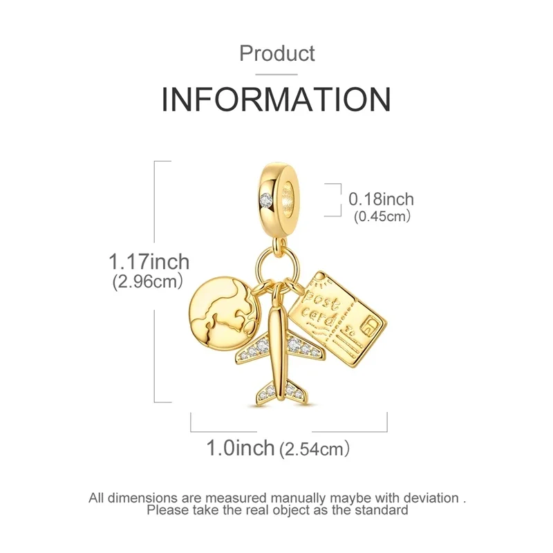 Original  Airplane Charms Beads Fit Original Bracelet Bag Keychain Earring Charm Bead Pendant Diy Women Jewelry Gift view 6