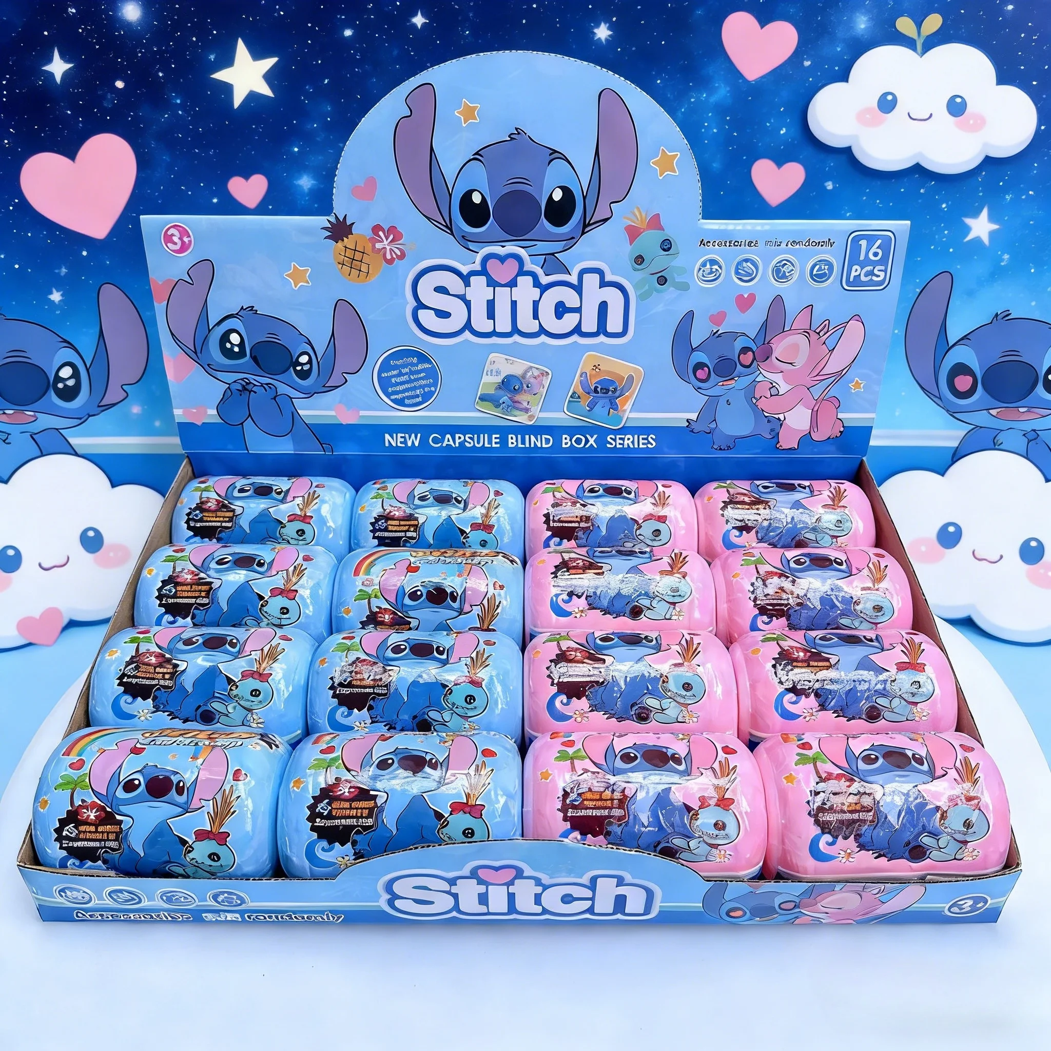 Boîte aveugle à capsules de points, deux dessins animés mixtes, Mini poupée mignonne pour enfants, ornements de jeu, boîte mystère pour enfants, jouet de collection, cadeau