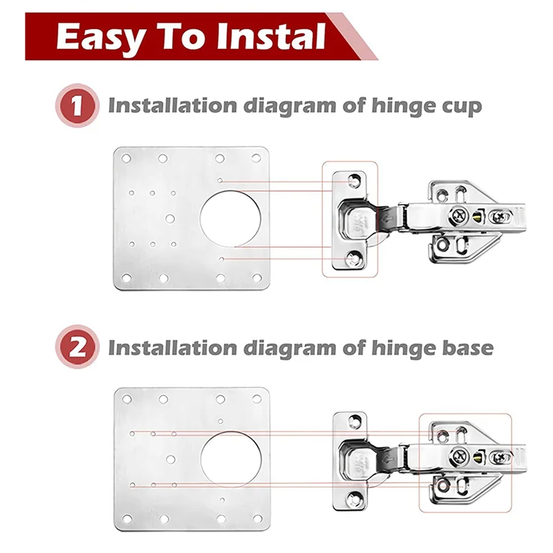 

36 Pcs Cabinet Hinge Repair Plate Kit With Screws, Stainless Steel Concealed Cupboard Door Hinge Repair Brackets-AT30