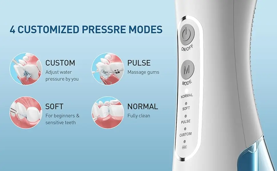 ZPN Water Flosser for Teeth Cleaning and Flossing with 5 Replaceable Jet Tips, IPX7 Waterproof Water Flosser Portable and Rechar