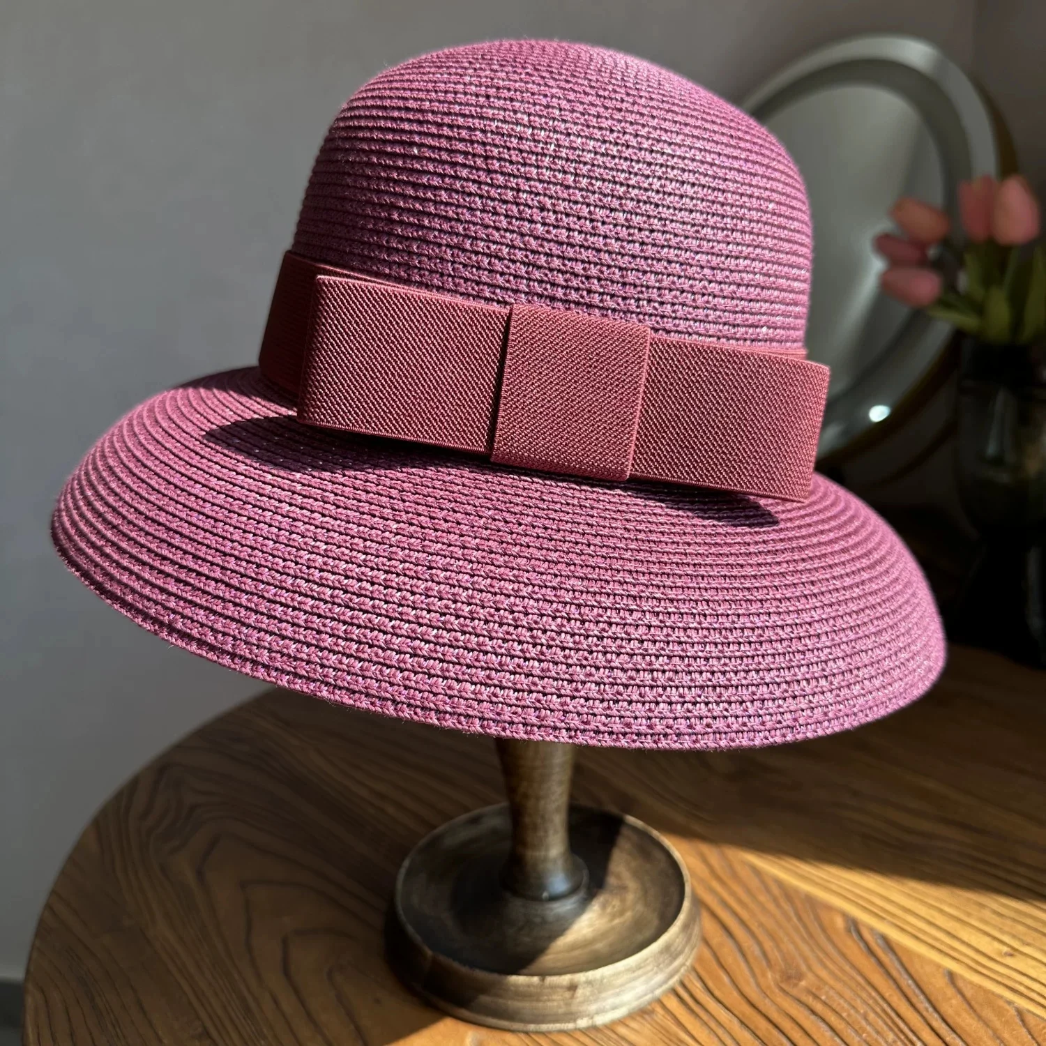Sommerhut mit kleiner Krempe, Hepburn-Stil, 2026 Vintage-Design, Strohhut für Damen und Mädchen, einfarbig, Strandurlaub, großer Sonnenhut, Gorras
