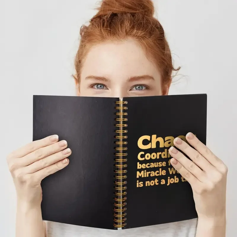 Chaos Coordinator Humorous Quote Notebook Golden Spiral-Bound Hardcover Office & School Supplies Ideal Gift For Friends