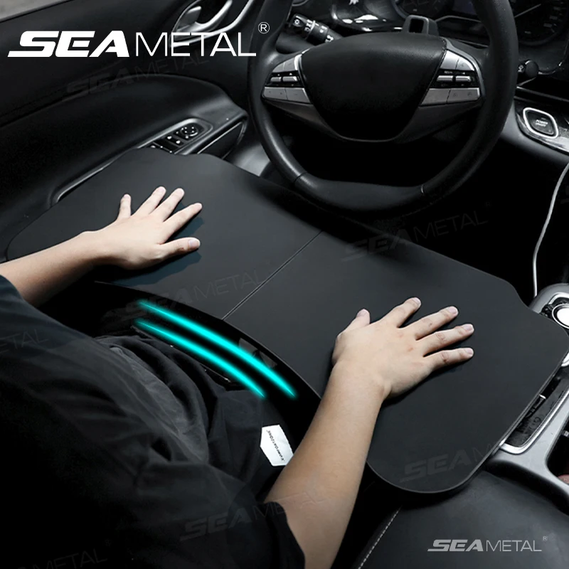 

SEAMETAL Car Temporary Tray for Laptop Stable Large Load-Bearing Car Table Board Foldable Large Car Dining Table Drink Holder