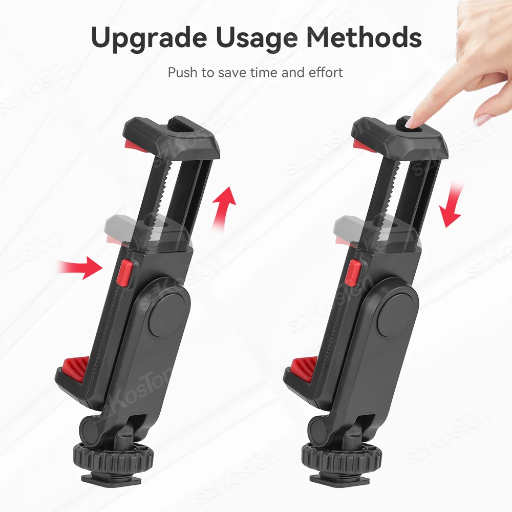 Phone Holder Mount Clamp Clip Horizontal and vertical Shooting for Smartphone Cold Shoe Mount Video Light Mic Smartphone