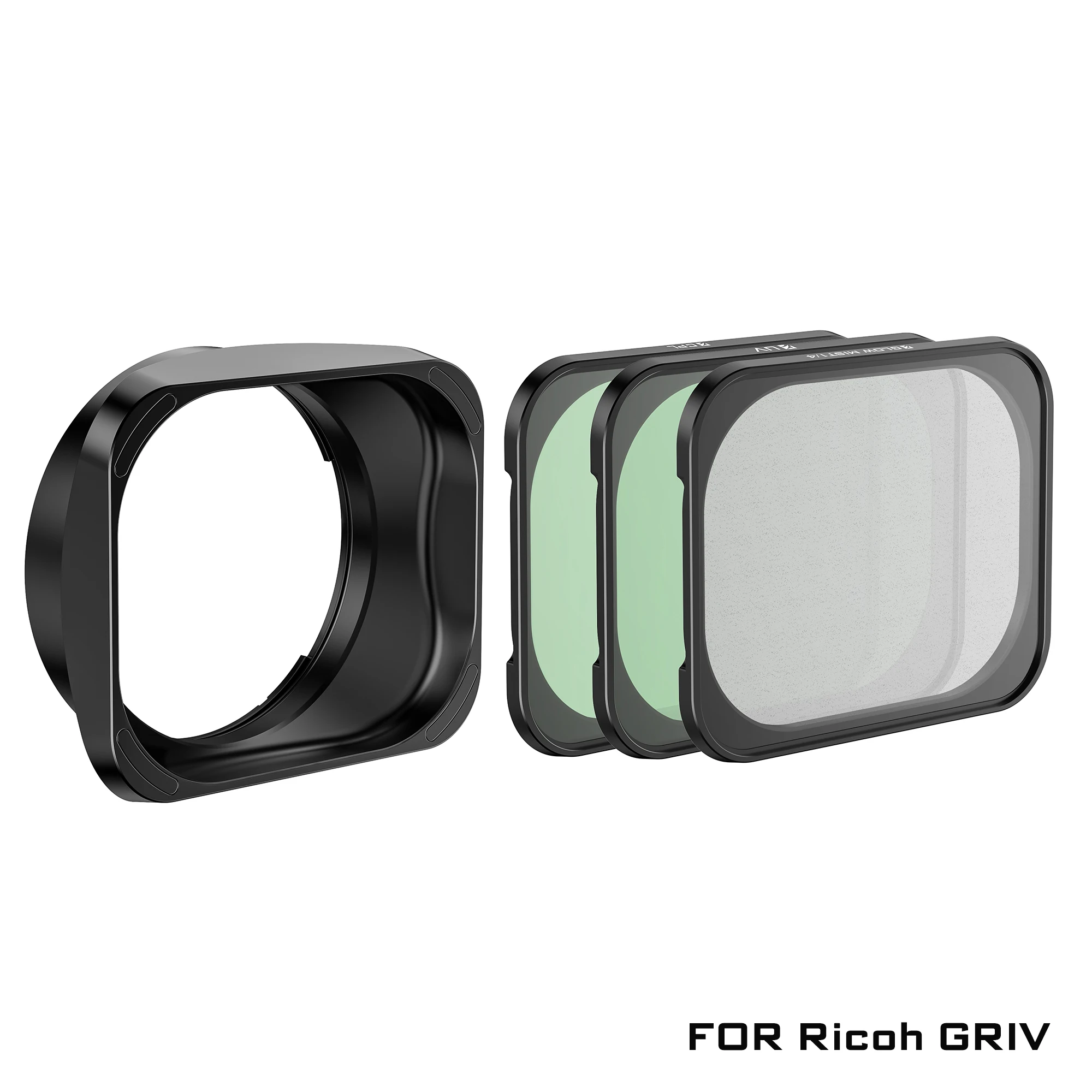 Freewell strak duurzaam ontwerp zonnekap met 3-packs magnetische stapelbare filters en duimgreep voor Ricoh GRIV camera-accessoires - afbeelding 1