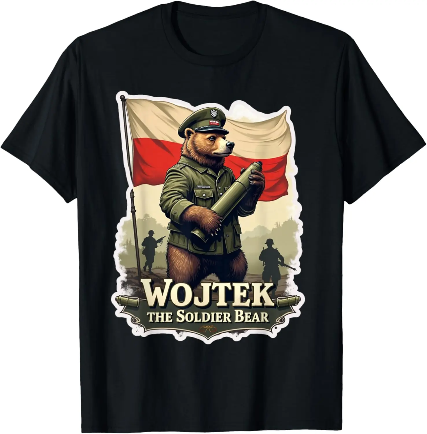 

Футболка Wojtek The Polish Soldier Bear с коротким рукавом, повседневная рубашка из 100% хлопка