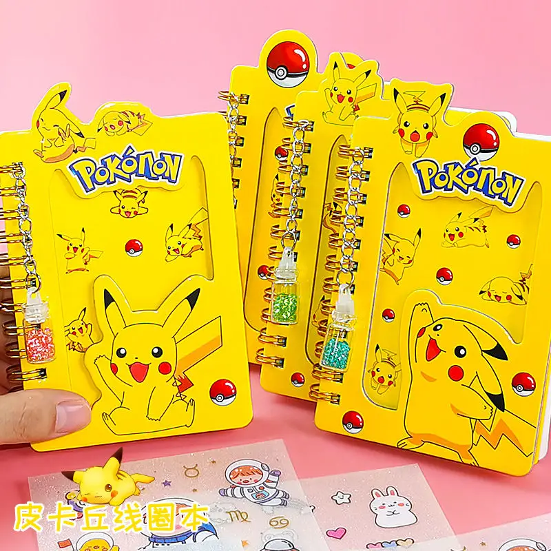 

Pikachu Coil Book Portable Palm Book Hard Surface Card Copy Anime Cartoon Notebook Boys and Girls Student Notepad Wholesale