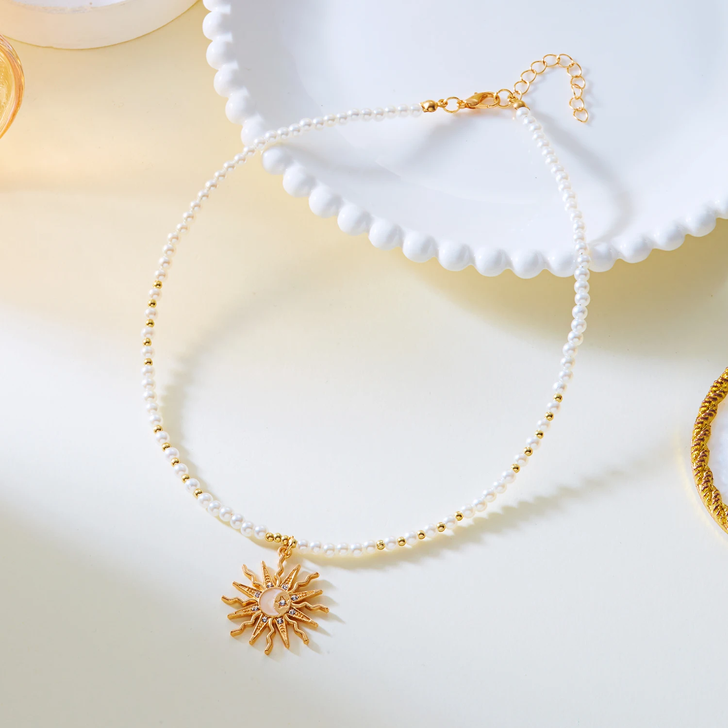Mode Metall Sun Star Anhänger Halsketten für Frauen Böhmischen Bunte Perlen Kette Halsketten Handgemachte Exquisite Schmuck Geschenke – Detail 14