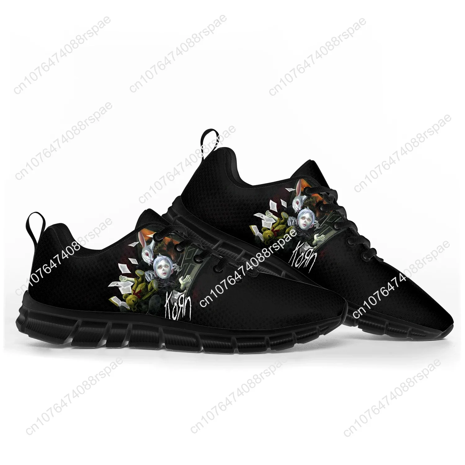 Korn-Zapatos Deportivos de banda de Rock para hombre y mujer, zapatillas con estampado 3D, informales, personalizadas, de alta calidad, color negro