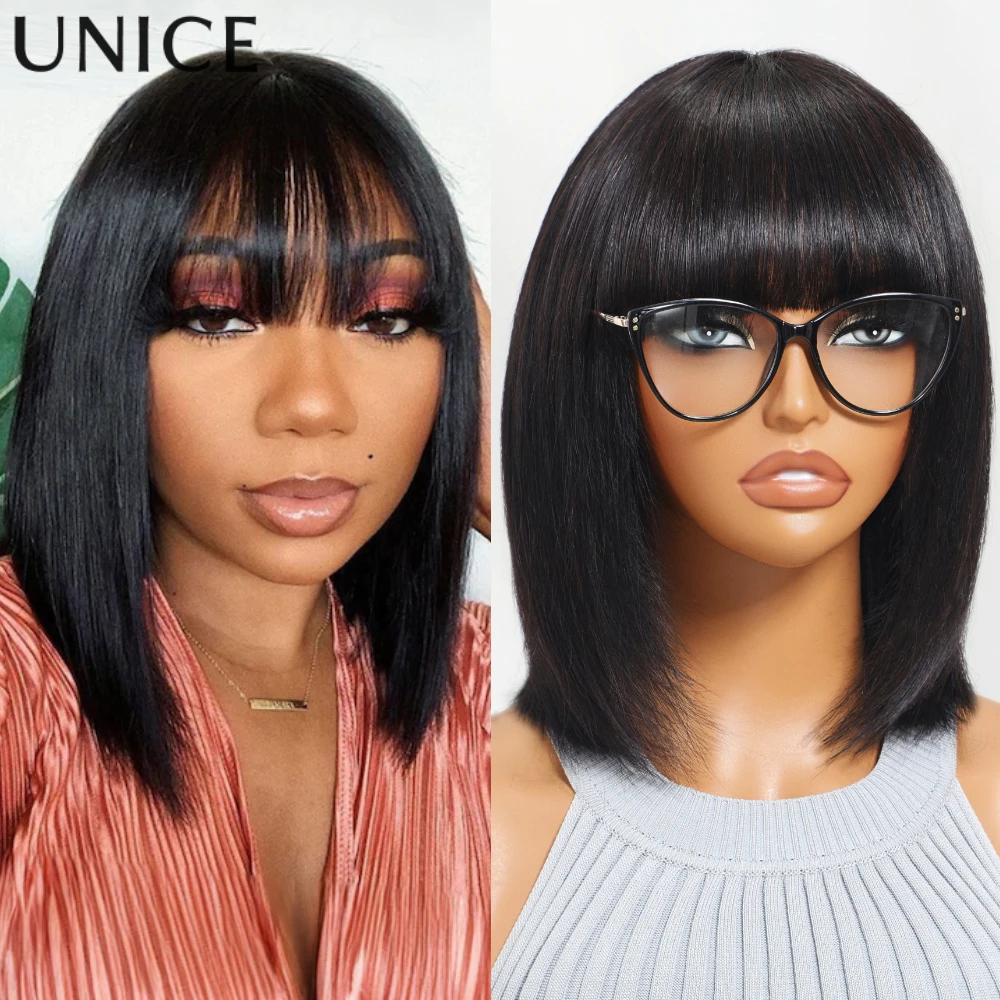 unice-hair-straight-bob-wig-with-bangs-100-human-hair-full-machine-made-glueless-wig