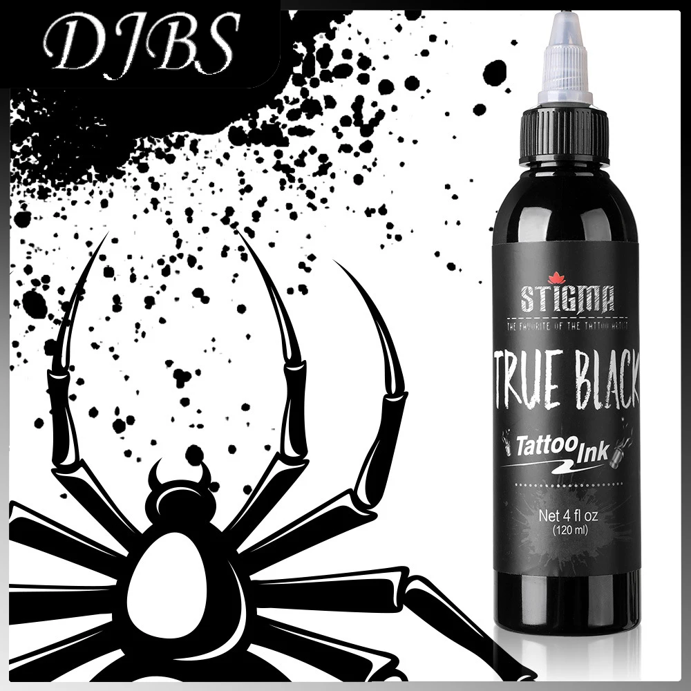 DJBS 120ML Tattoo Black Ink Professional Tattoo Pigments Permanent Makeup Pigment Body Art Painting Tattoos Equipment Tool