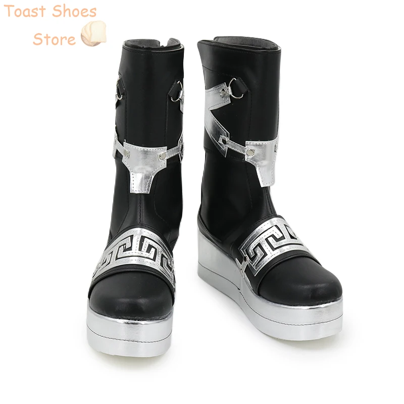 Yugo Asuma scarpe Cosplay stivali di carnevale di Halloween scarpe in pelle PU Vtuber puntelli Cosplay Costume Prop