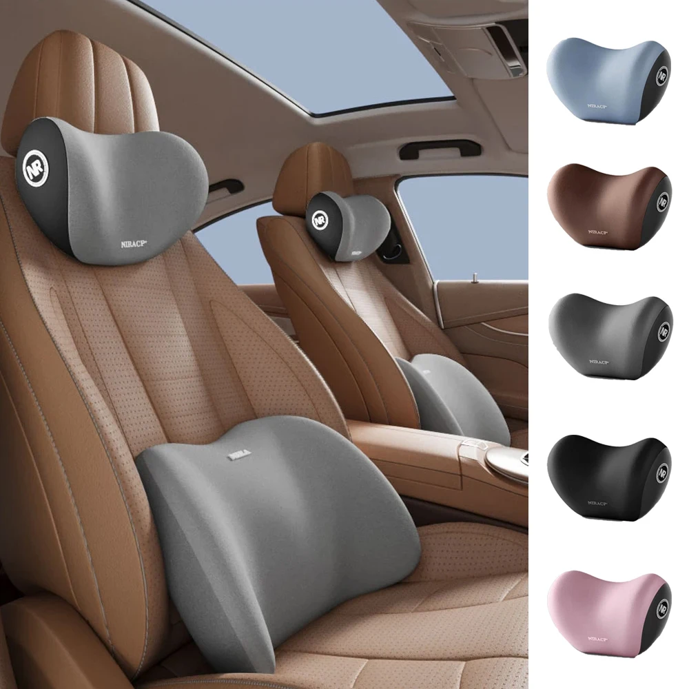 Car Headrest Lumbar Support Neck Pillow For GMC Sierra 1500 Sierra 2500 Sierra 3500 Yukon Terrain Memory Foam Car Seat Pillows