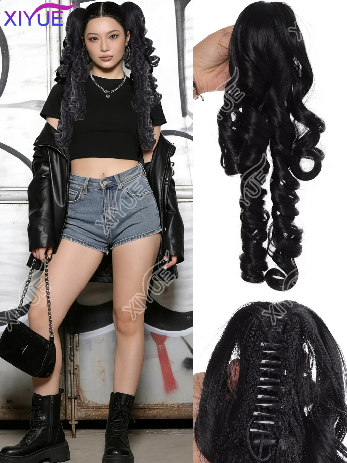 

XY синтетические римские заколки для наращивания волос на хвосте, 24 дюйма, термостойкие волосы с конским хвостом для женщин, повседневная вечеринка