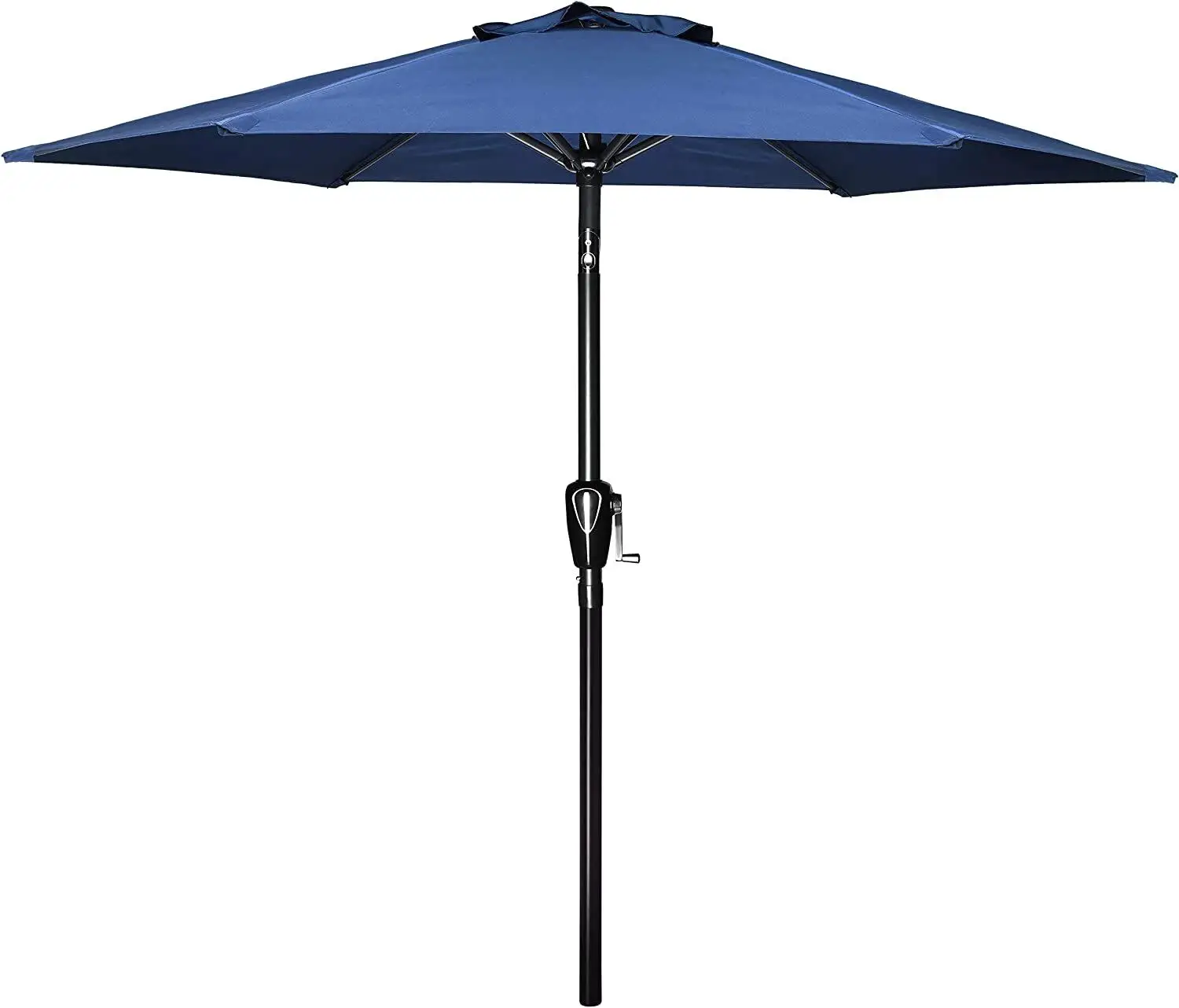 7.5ft Patio Umbrella with Push Button Tilt & Crank - Sturdy Blue Outdoor Market Umbrella for garden , Deck, Pool