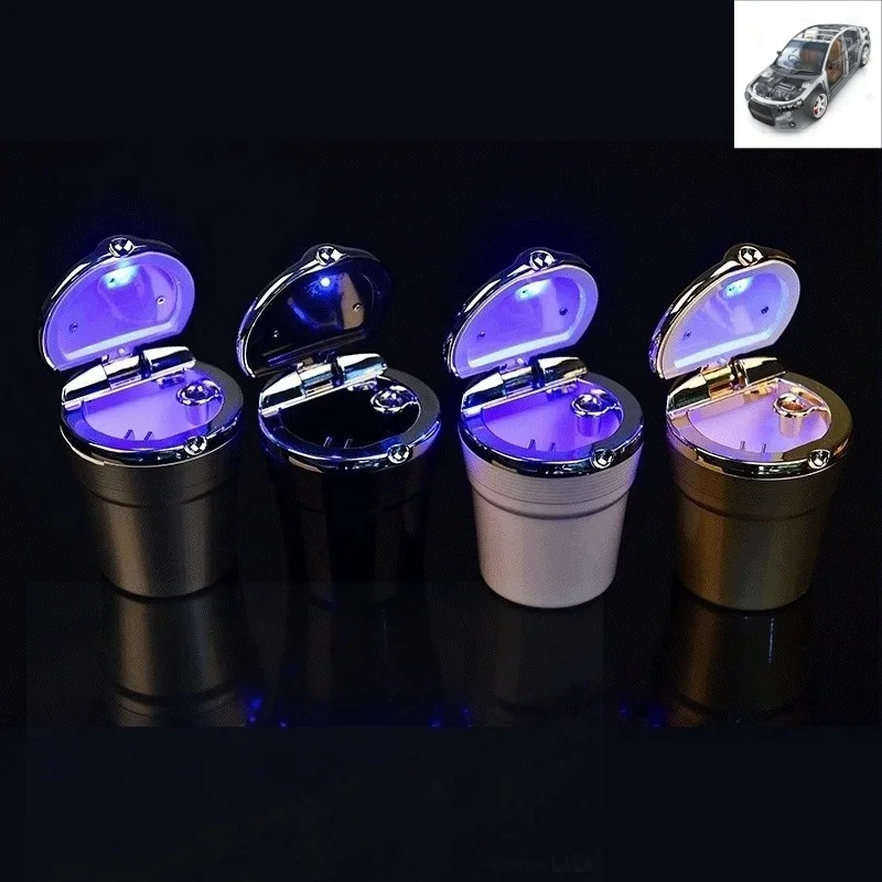 Автомобильная пепельница, автомобильная мусорная сумка со светодиодной подсветкой и крышкой, креативная для Honda Accord Civic CRV Fit HR-V Vezel Odyssey City Jazz Jade S