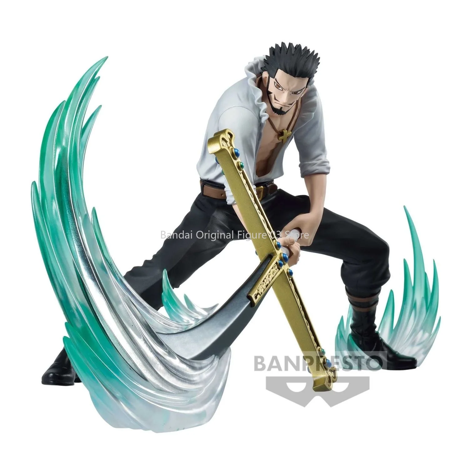 Em estoque bandai banpresto dxf especial uma peça dracule mihawk anime figura de ação brinquedo presente modelo coleção hobby
