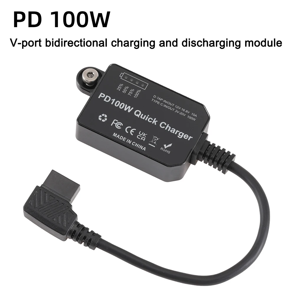 Dummy Battery V-port Battery Fast Charging Bidirectional Charging And Discharging Module Charger PD100W D-TAP to TYPE-C Adapter