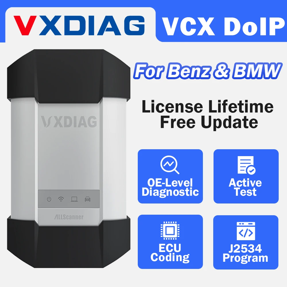 VXDIAG VCX DoIP Car OBD2 Diagnostic Scanner for BMW for Mercedes Benz 2 in 1 OE-Level Diagnosis ECU Coding J2534 Programming