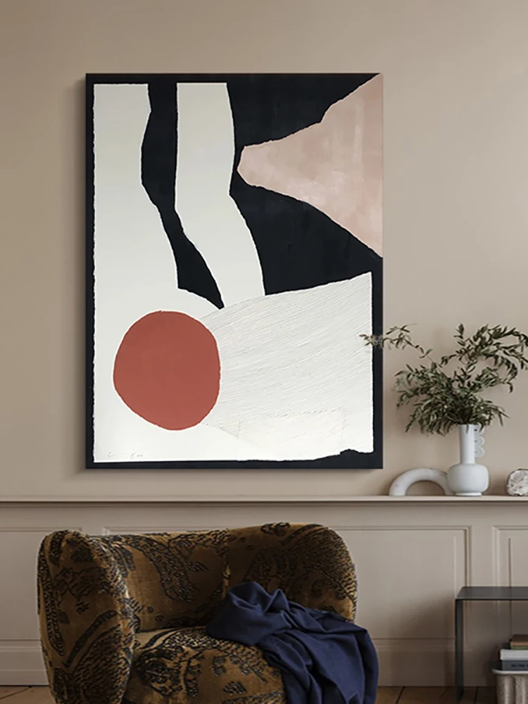 

Hand Painted Abstract Oil Painting Black And White Modern Wall Art On Canvas Living Room Hotel Picture Home Decor Frameless