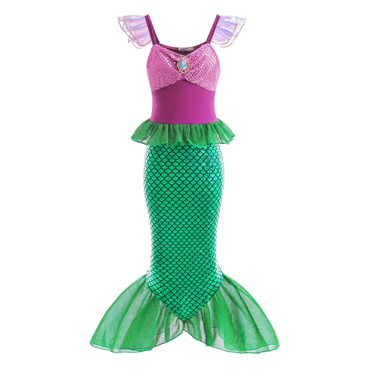 Disney Little Mermaid Ariel Costumes for Girls Princess Dress Cosplay Halloween Carnival Kids Birthday Party Dress Up Clothing