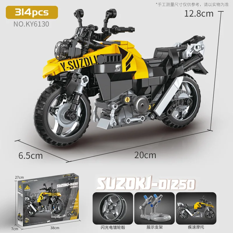 285pcs Stadt technologie konkurrieren in Geschwindigkeit Motorrad Baustein Straßen auto Lokomotive montieren Modell Ziegel Kinder Spielzeug Geschenk