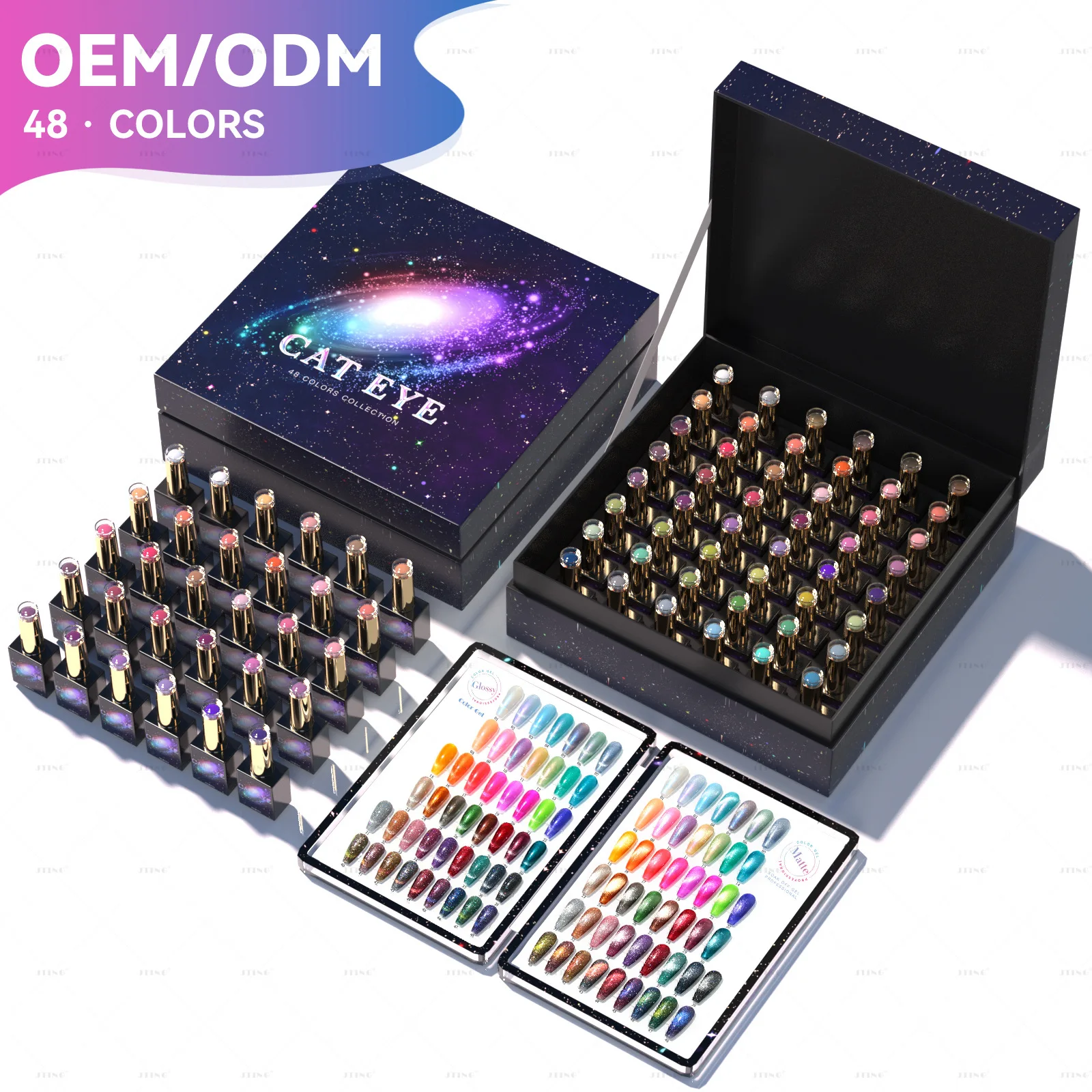 

JTING New Nail Unique Design 48 Colors Cat Eye Gel Polish Collection Set With Free Color Book 3D Magnet Gel Polish Magenetic Gel