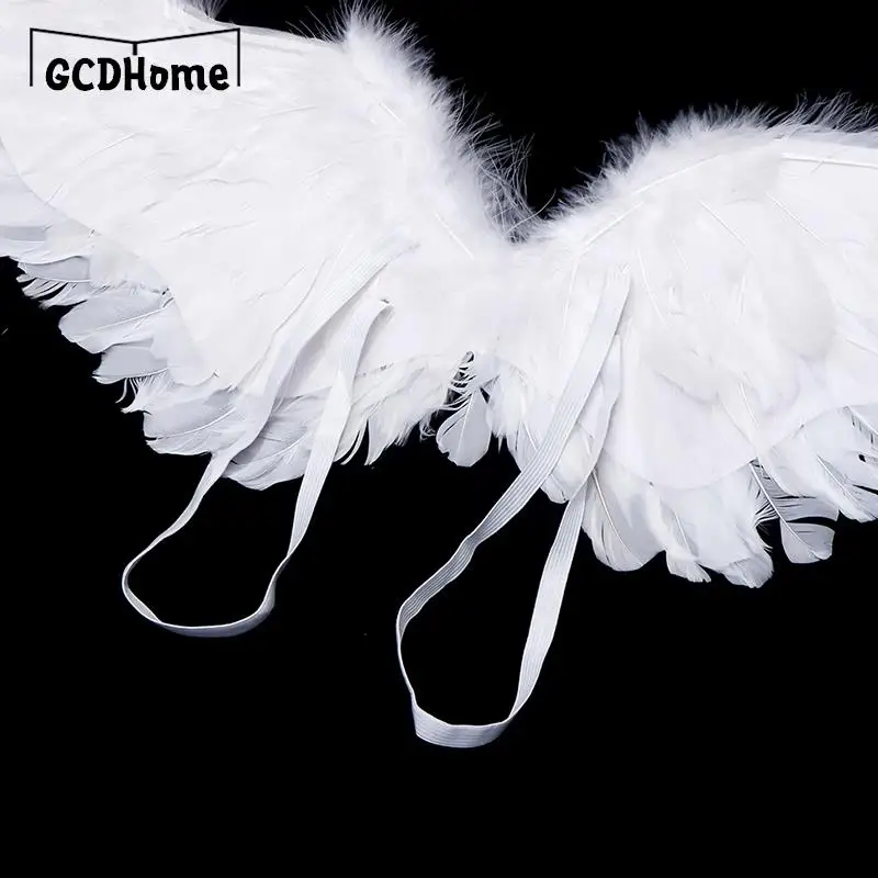 Kids Adult Party Swallow White Angel Feather Wings Halo Magic Wand Cosplay Elastic Straps Wedding Halloween Christmas Birthday