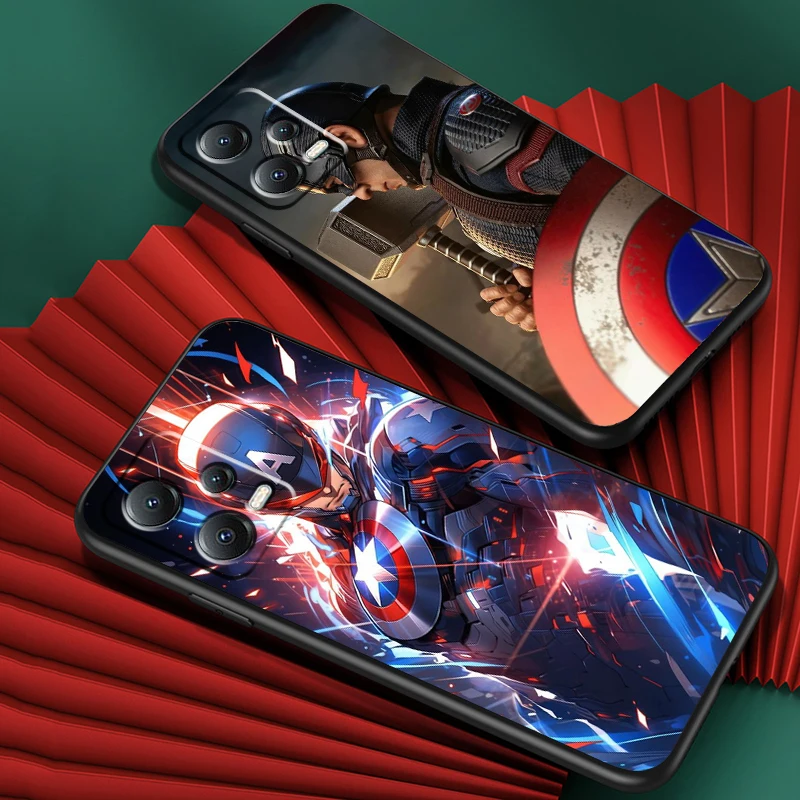 Marvel America Captain Cool For Xiaomi Redmi Note 13 12R 12 12S Turbo 11 11T 11S 10 10S Pro Plus 5G Black Funda Phone Case