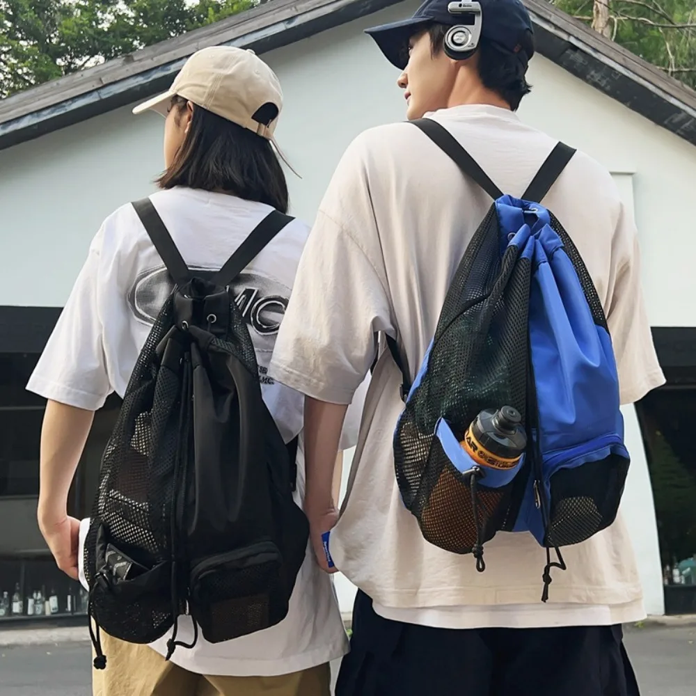 Outdoor Fitness Swimming Bag Nylon Mesh Drawstring Backpack Dry and Wet Separation Beach Equipment Men's and Women's Backpacks