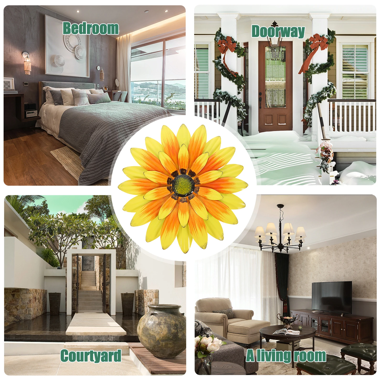 

Artificial Flower Pendant Decor Home Ornament Metal Crafts Simulated Flower Adornment Hanging Decorative Pendant Iron Art Design