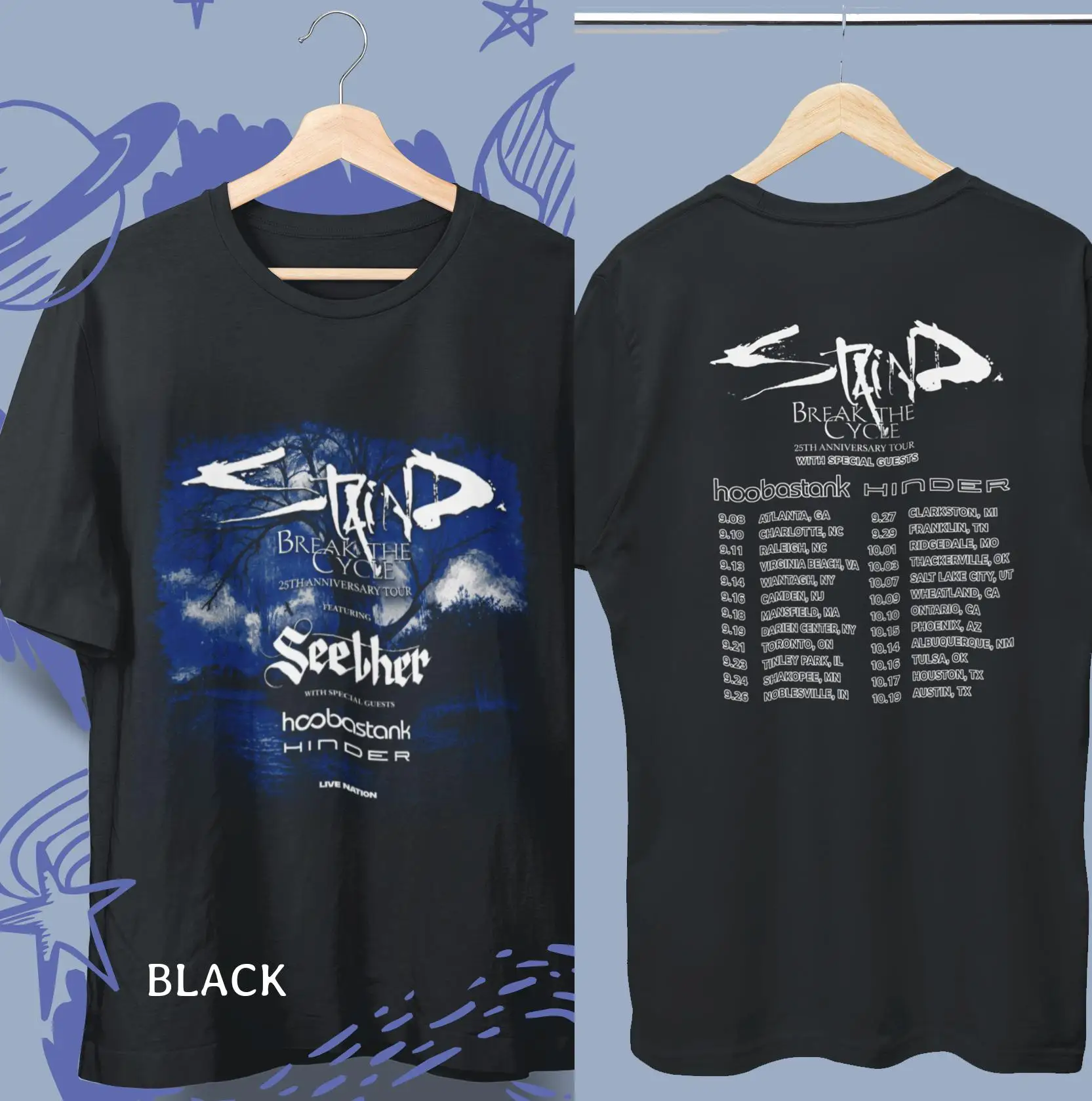 Unisex Staind Break The Cycle Tour 2026 Shirt, 25th Anniversary Rock Band Tee, Vintage Alternative Metal Concert T-Shirt