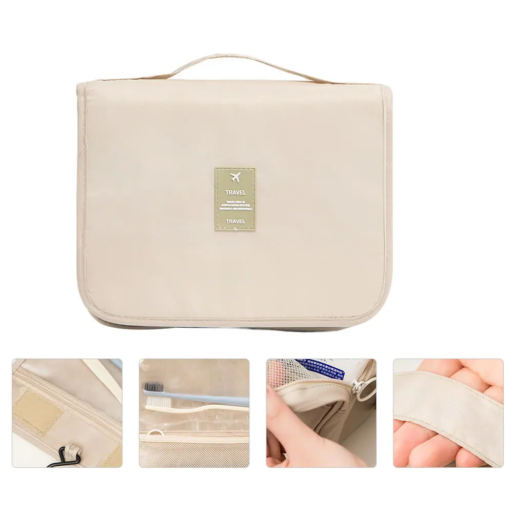 

Travel Oxford Cloth Toiletry Organizer Compact Foldable Storage Pouch Hanging Makeup Bag Fashion Travel