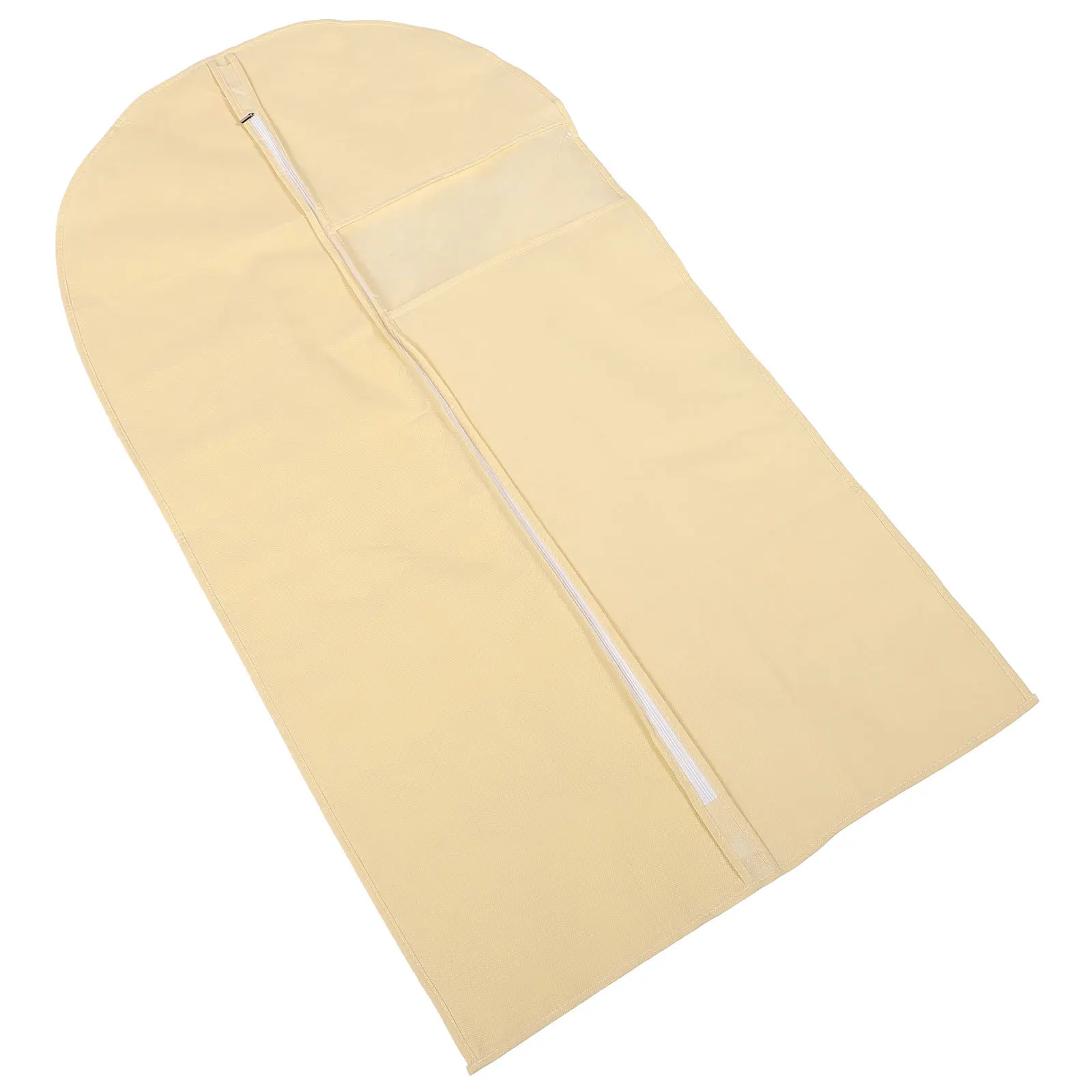 

Чехол для одежды, пылезащитный мешок, размер M, бежевый нетканый протектор на молнии, органайзер для хранения костюмов