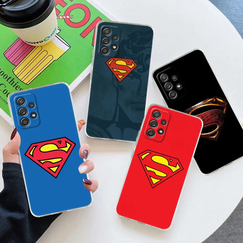 

Marvel S-Supermans Hero Clear Case For Samsung Galaxy A57 A37 A56 5G A36 Case A55 A54 A35 A26 A07 A17 A16 A06 A36 A15 Soft Cover